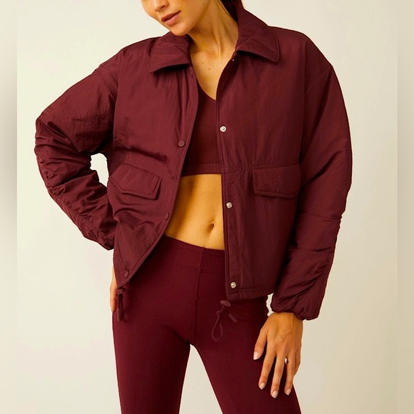 NWOT Free People Off The Bleachers Coach Jacket by FP Movement with Buti Logo - Picture 12 of 16